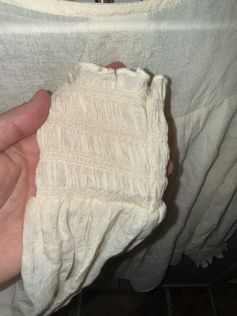 Fig & Flower Cream Lace Boho Blouse Medium NWOT Lined top - Picture 3 of 7